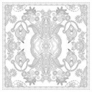 unique coloring book square page for adults - ethnic floral