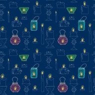 Seamless texture of candles in the evening