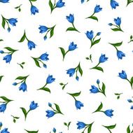 Seamless pattern with blue flowers Vector illustration