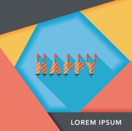 Birthday candles flat icon with long shadow eps10 N12