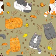 cartoon cats seamless pattern