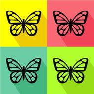 Butterfly color icon great for any use Vector EPS10