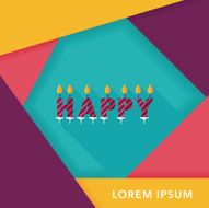 Birthday candles flat icon with long shadow eps10 N15