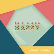 Birthday candles flat icon with long shadow eps10 N16