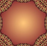 Henna coloured blank card Decorative vintage eastern mandala frame