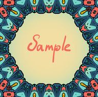 Decorative vintage eastern mandala frame A lot of copyspace