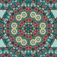 Hand drawn seamless endless ornamental background in indian style