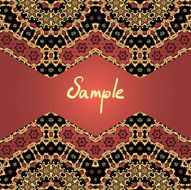 Vintage ethnic horizontal seamless banner in brown color