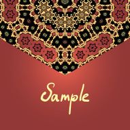 Brown half-full mandala frame Vector pattern
