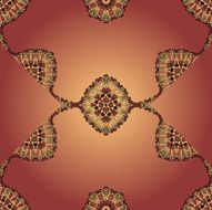 Flyer templste seamless design Brown mandala