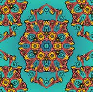 Vector ornate symmetry seamless oriental pattern