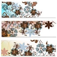 Floral brochures set with abstract flowers