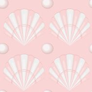 seamless pattern seashells pearls