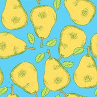 Sketch tasty pear in vintage style
