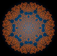Henna coloured outlined mandala background