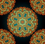 Seamless mandala over black background Vitage vector wllpaper