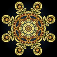 Golden oriental mandala