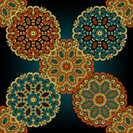 Seamless multicolored mandala pattern Vintage hippie element for design