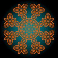 Orange outlined mandala