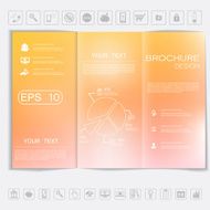 Tri-Fold Brochure mock up vector design Smooth unfocused bokeh background N50