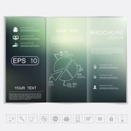 Tri-Fold Brochure mock up vector design Smooth unfocused bokeh background N51