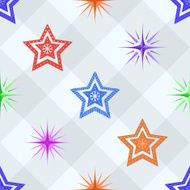 Seamless pattern stars and checkered N3
