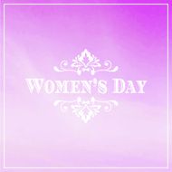 Happy Womens Day 8 March on unfocused floral background N2
