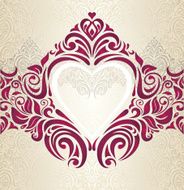 Wedding Red and Gold vintage invitation background