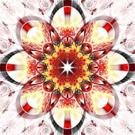 Symmetrical fractal pattern with shiny strips Collection - rhinestones N2