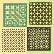 Set of four seamless patterns Vintage geometric ornaments N6