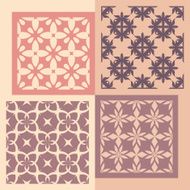 Set of four seamless patterns Vintage geometric ornaments N7