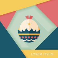 easter egg flat icon with long shadow eps10 N47