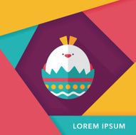 easter egg flat icon with long shadow eps10 N48