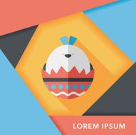 easter egg flat icon with long shadow eps10 N49