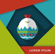 easter egg flat icon with long shadow eps10 N50