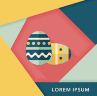easter egg flat icon with long shadow eps10 N59