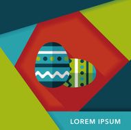 easter egg flat icon with long shadow eps10 N62