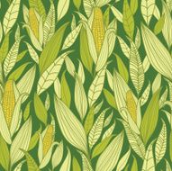 Corn Plants Seamless Pattern Background