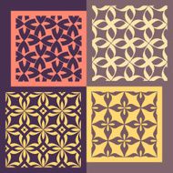 Set of four seamless patterns Vintage geometric ornaments N8