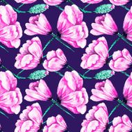 Modern Colored Poppy Pattern