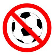 No soccer or football sign vector