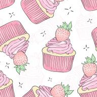 Vector Seamless Cupcake pattern N2