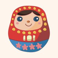 Matryoshka Russian traditional wooden doll theme elements N35