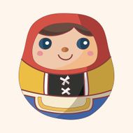 Matryoshka Russian traditional wooden doll theme elements N38