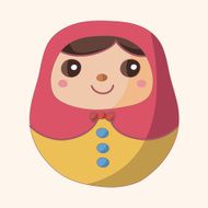 Matryoshka Russian traditional wooden doll theme elements N45