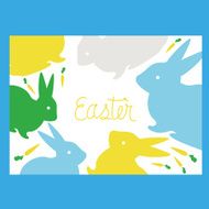 Easter card with rabbits N2