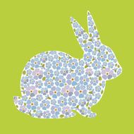 Design with bunny from flowers forget me nots