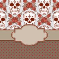 Vector vintage frame with skulls