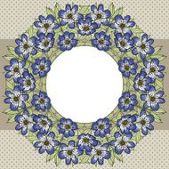Vintage vector flower frame N38
