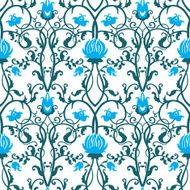 Seamless pattern with vintage flowers N6